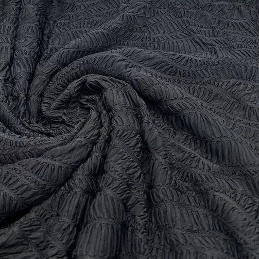 Marmite Textured Stretch Dress Craft Fabric - Jerseytexuk