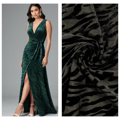 Soft Velvet Zebra Print Devore Pattern  Fabric In  Polyester Blend KVBOZEBRA Soft Velvet Zebra Print Devore Pattern  Fabric In  Polyester Blend KVBOZEBRA