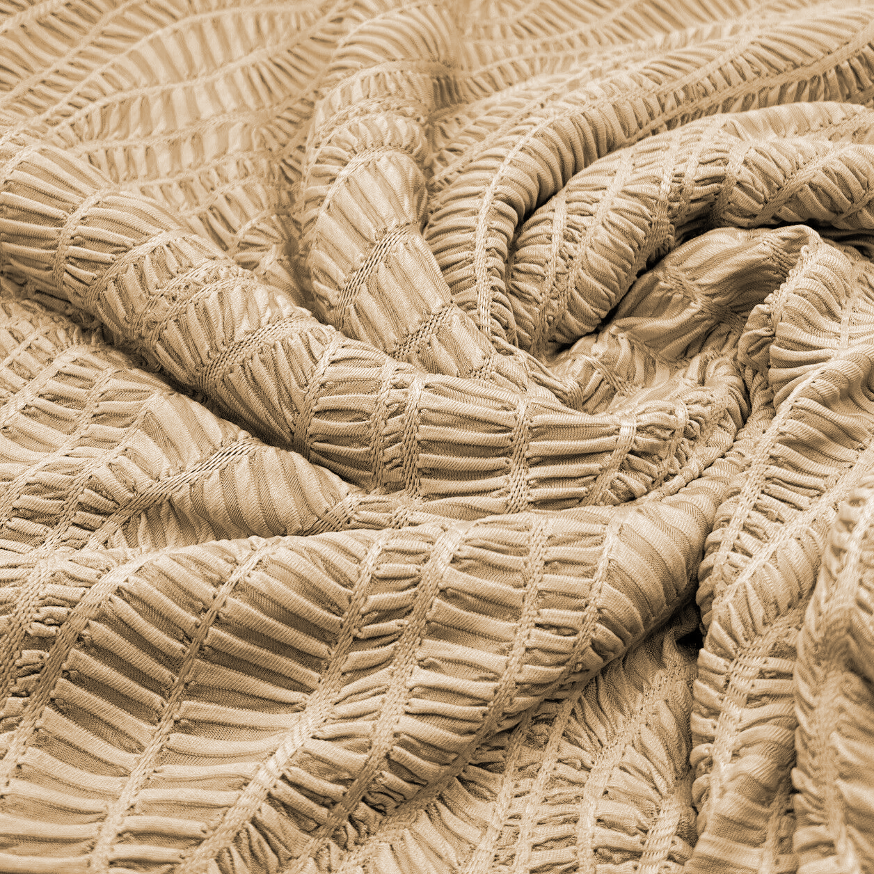 Marmite Textured Stretch Dress Craft Fabric - Jerseytexuk