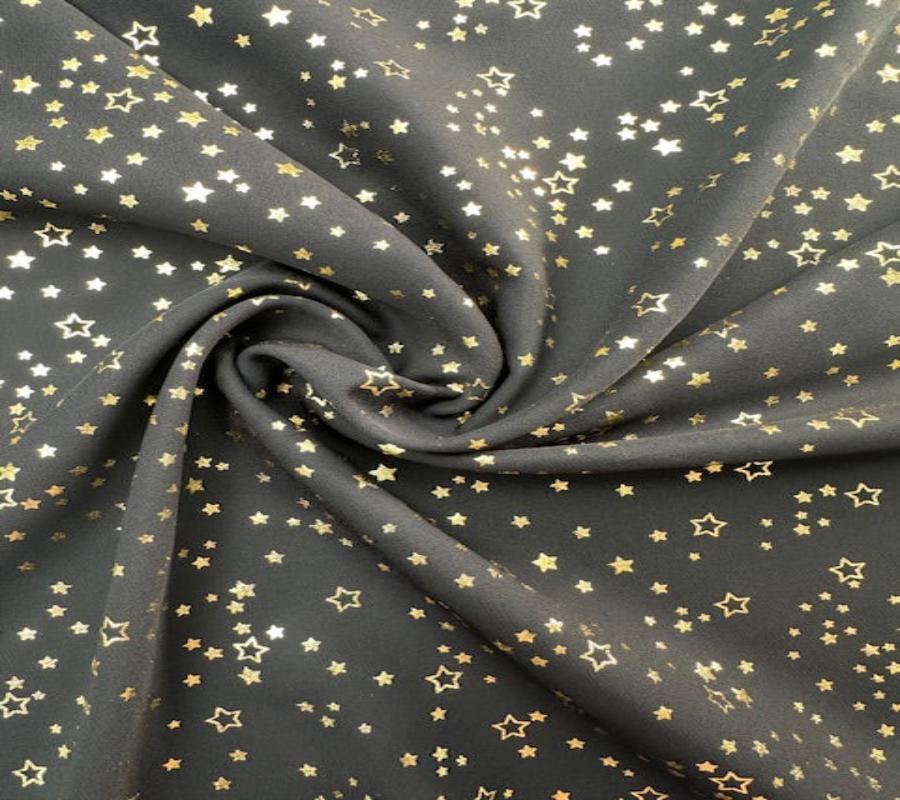 Wool Dobby With Star Foil Pattern In Polyester WOOLDOBBYF