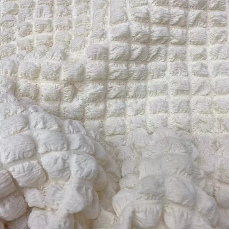 Hubba Bubba Bubble Popcorn Texture Stretch Woven Fabric - Jerseytexuk