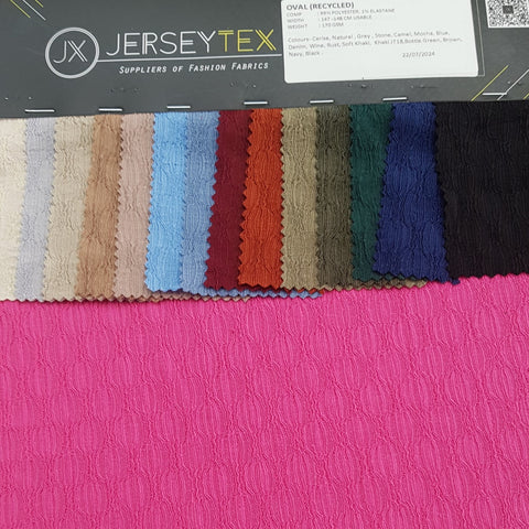 OVAL TEXTURED STRETCH WOVEN FABRIC - Jerseytexuk OVAL TEXTURED STRETCH WOVEN FABRIC - Jerseytexuk