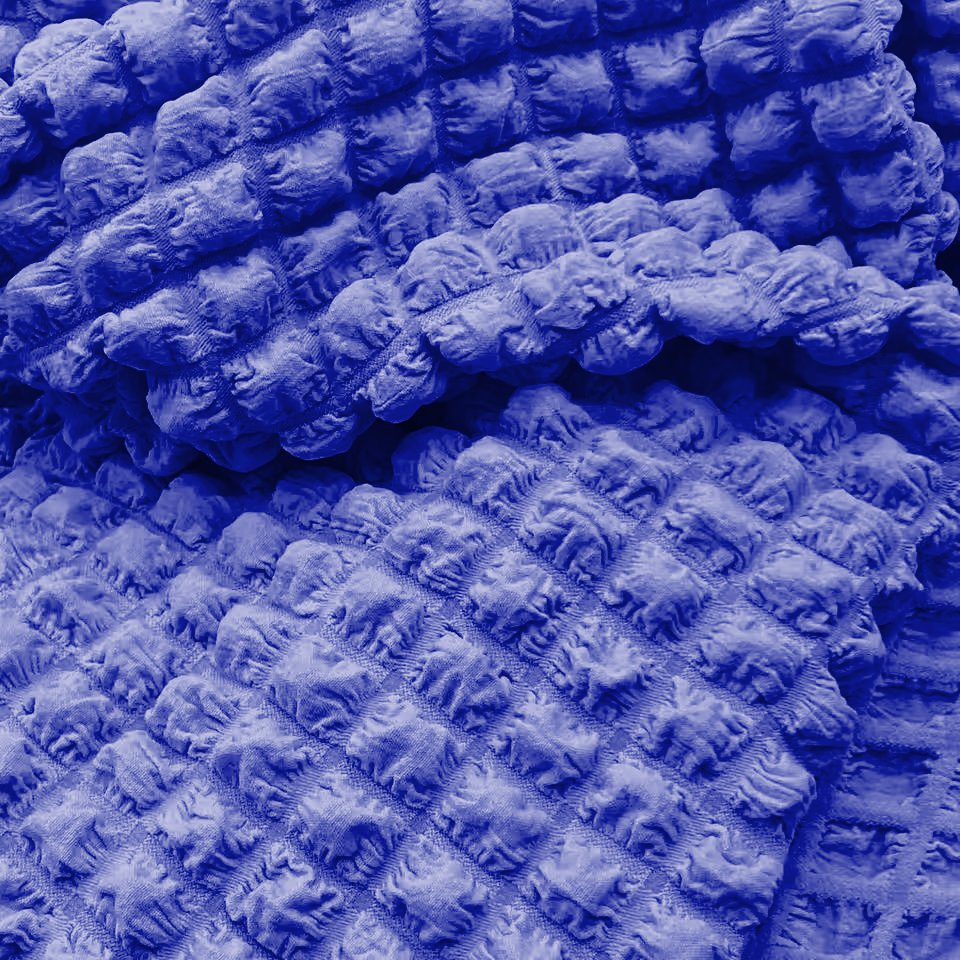 Hubba Bubba Bubble Popcorn Texture Stretch Woven Fabric - Jerseytexuk