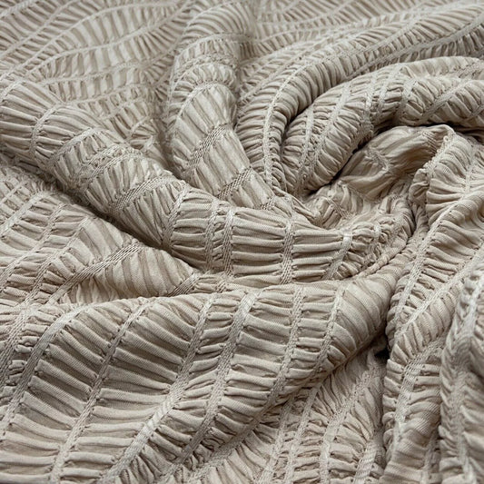 Marmite Textured Stretch Dress Craft Fabric - Jerseytexuk