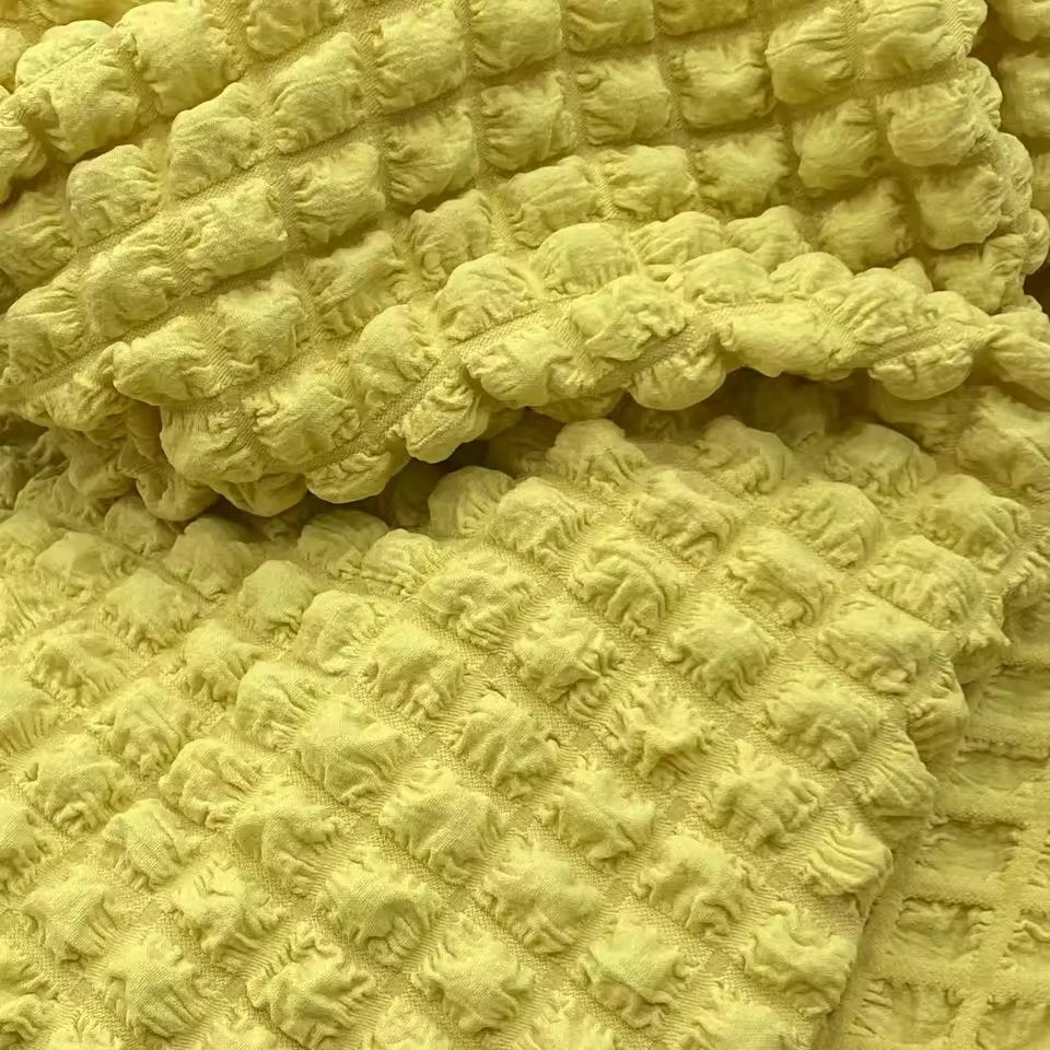 Hubba Bubba Bubble Popcorn Texture Stretch Woven Fabric - Jerseytexuk
