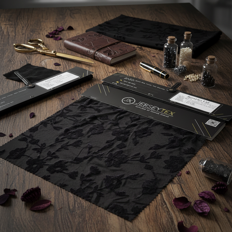 Velvet Floral Devore Jersey Fabric – Luxe Blend with Sheer Burnout Effect Velvet Floral Devore Jersey Fabric – Luxe Blend with Sheer Burnout Effect