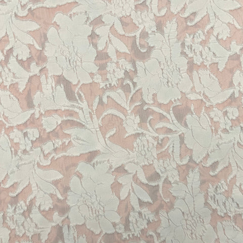 Lightweight Floral Burnout Jacquard Jersey Fabric - Jerseytexuk