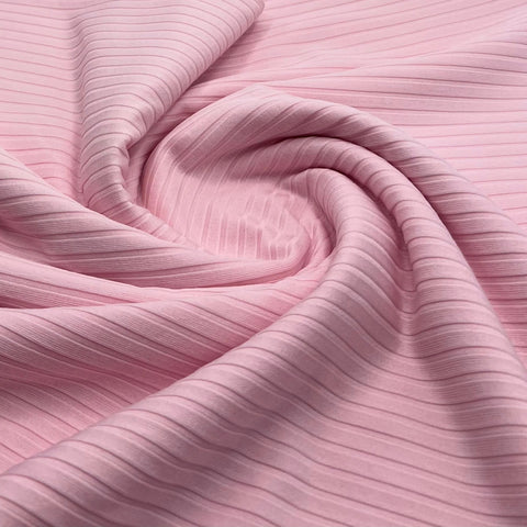 Stretch 8*4 Rib Stripe Jersey Polyester Blend Fabric