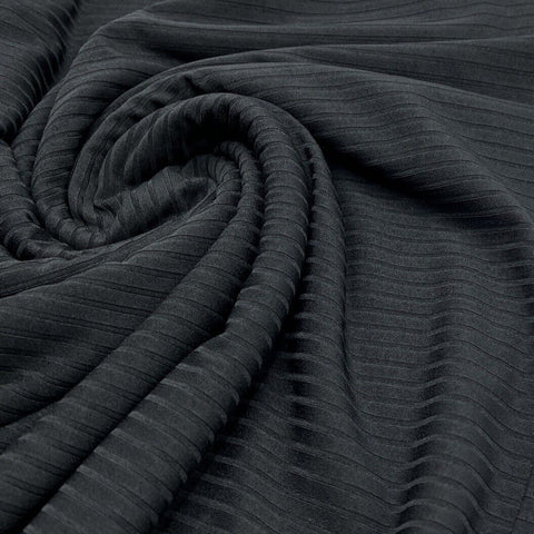Stretch 8*4 Rib Stripe Jersey Polyester Blend Fabric