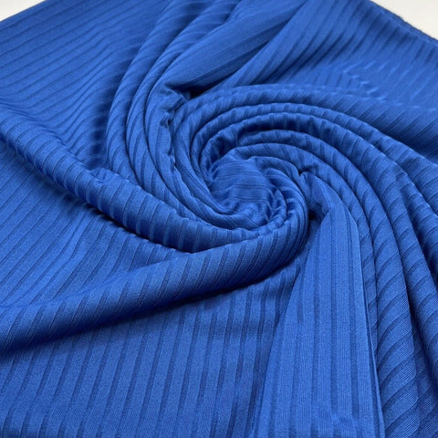 Stretch 8*4 Rib Stripe Jersey Polyester Blend Fabric