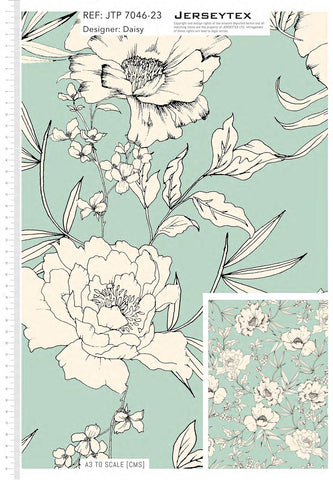BOGOTA FABRIC WITH ELEGANT LINEAR BOTANICAL STYLE