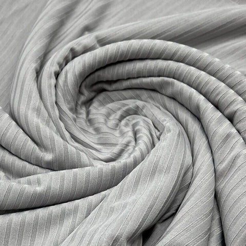 Stretch 8*4 Rib Stripe Jersey Polyester Blend Fabric