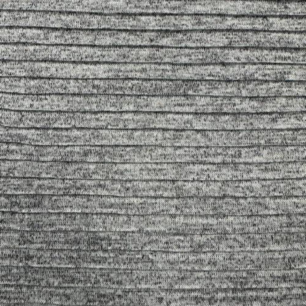 Soft Salt & Pepper Hatchi Pleated Texture Fabric In Polyester Blend SPHPLEAT