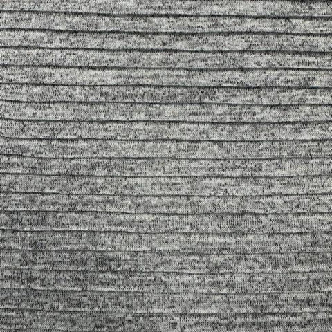 Soft Salt & Pepper Hatchi Pleated Texture Fabric In Polyester Blend SPHPLEAT