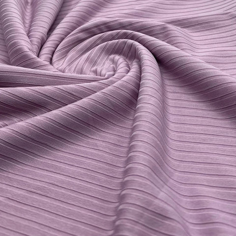 Stretch 8*4 Rib Stripe Jersey Polyester Blend Fabric