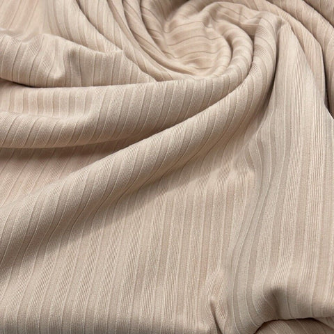 Stretch 8*4 Rib Stripe Jersey Polyester Blend Fabric