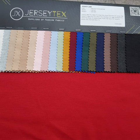 Ponti Roma Stretch Jersey Fabric – Polyester & Elastane Blend