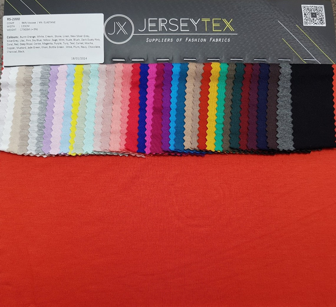 Single Jersey Viscose Elastane - JTQRS2000 - Jerseytexuk