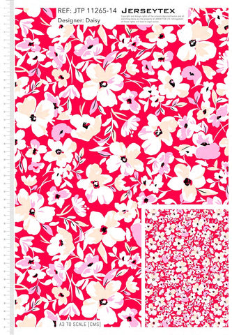 SWIMWEAR FABRIC WITH PRETTY FLORAL PRINT