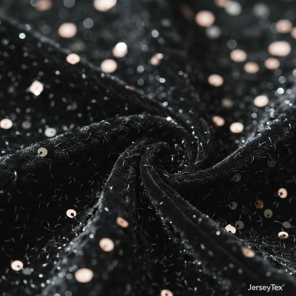 VELVET SEQUIN FABRIC