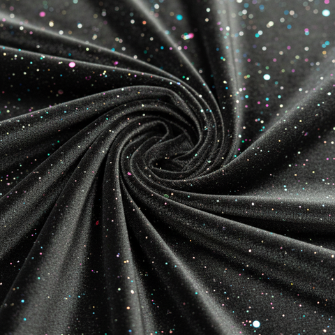 Shimmering Korean Velvet Multi Galaxy Foil Jersey