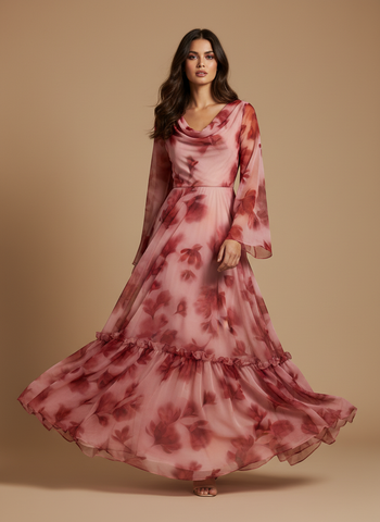 SIDE BY SIDE CHIFFON FLORAL PRINT