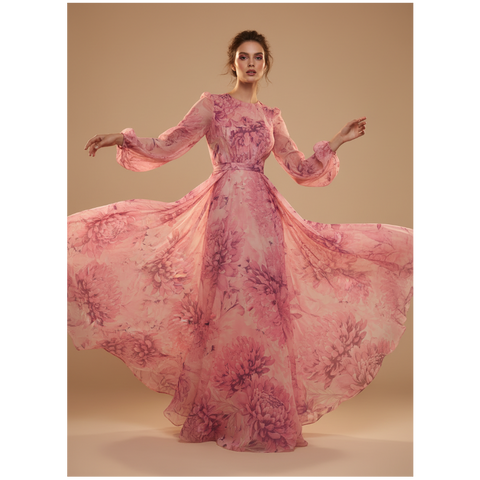 SILKY CHIFFON FLORAL PRINT
