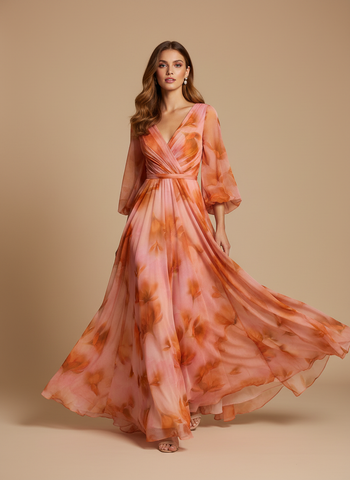 SIDE BY SIDE CHIFFON FLORAL PRINT