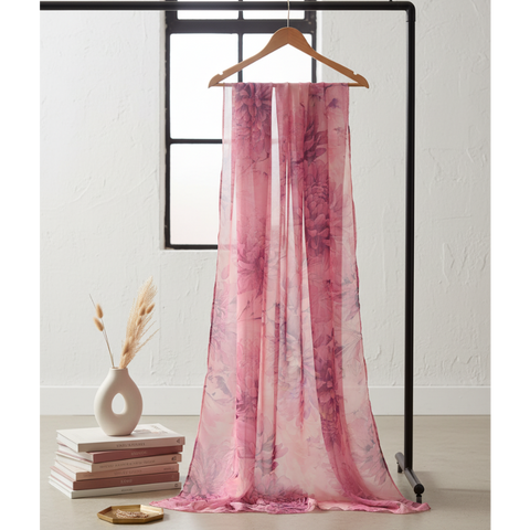 SILKY CHIFFON FLORAL PRINT