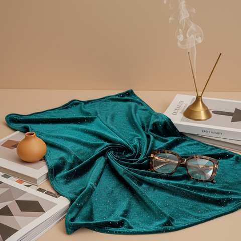 Shimmering Korean Velvet Multi Galaxy Foil Jersey
