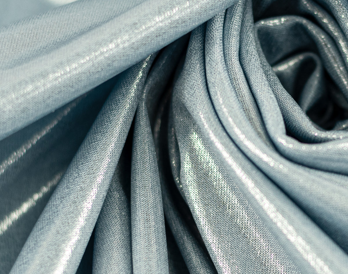 Shiny Poly Slinky Frice Foil Fabric In Polyester Blend Poly Slinky